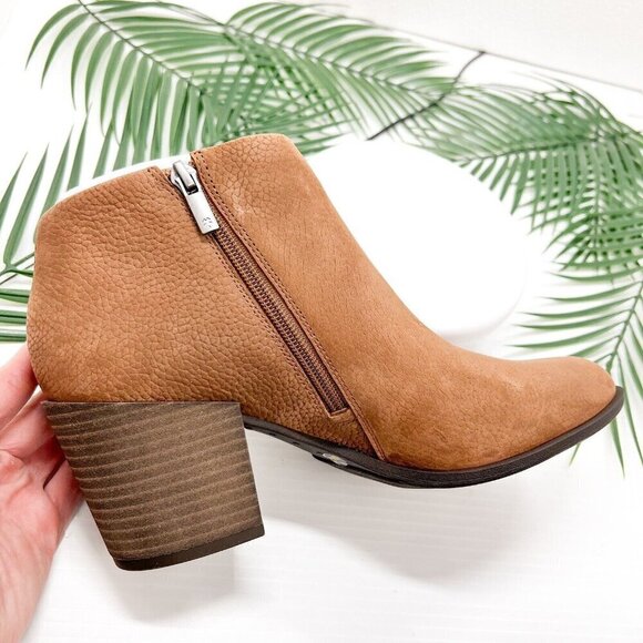 Lucky Brand Bellita Heeled Round Toe Brown Leather Ankle Boots Size 10 NWOB - Picture 11 of 12